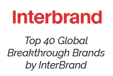 Interbrand Top 40 GLobal Breakthrough Brands by Interbrand badge