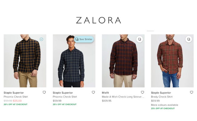 Zalora Ecommerce Site User Interface